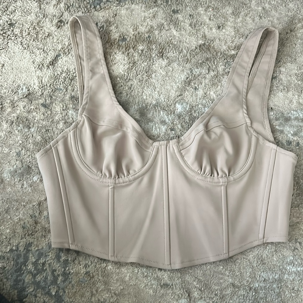 Beige bustier top